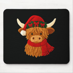 Tapis De Souris Tricot Haute Terre Vache Noël Hiver Féminin Enfant