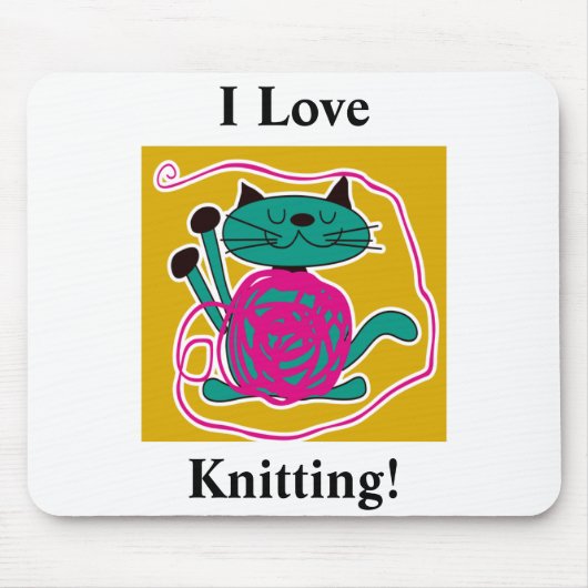 Tapis De Souris Tricot mignon de chat (Devant)
