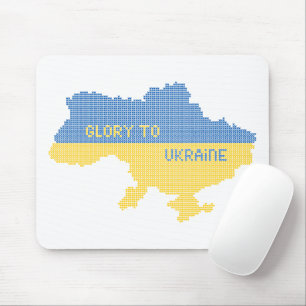 Tapis De Souris Tricot Ukraine texte de la carte d'Etat Gloire à l