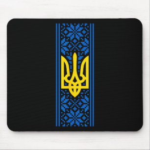 Tapis De Souris Trident d'Ukraine Costume Vyshyvanka Président Zel