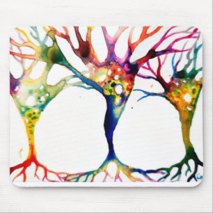 Tapis De Souris Trio de neurones pyramidaux peints à l'aquarelle