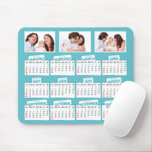 Tapis De Souris Trio photo personnalisé 2021 Turquoise
