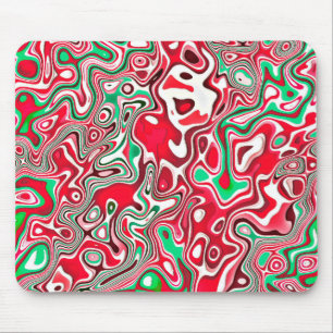 Tapis De Souris Tripantes rayures de Noël funky maximalistes