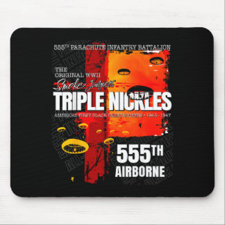 Tapis De Souris Triple Nickles 555e bataillon parachutiste Smokeju