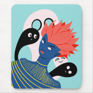 Tapis De Souris Trippy bizarre vaporwave psychédélique