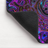 Tapis De Souris Trippy Black et Magenta Retro Liquid Swirl (Coin)