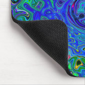 Tapis De Souris Trippy Violet Bleu Abstrait Retro Liquid Swirl (Coin)