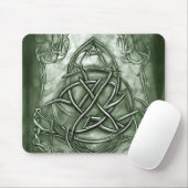 Tapis De Souris Triquetra Trinity Sage de noeud Vert Faux Metallic (Avec souris)