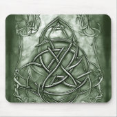 Tapis De Souris Triquetra Trinity Sage de noeud Vert Faux Metallic (Devant)