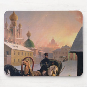 Tapis De Souris Troïka sur la rue à St Petersburg, 1850s