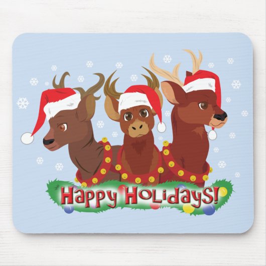 Tapis De Souris Trois cerfs de Noël (Devant)
