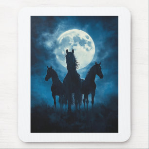 Tapis De Souris Trois Chevaux Lune
