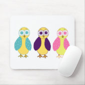 Tapis De Souris Trois Chouettes (Avec souris)