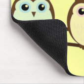 Tapis De Souris Trois Chouettes colorées (Coin)