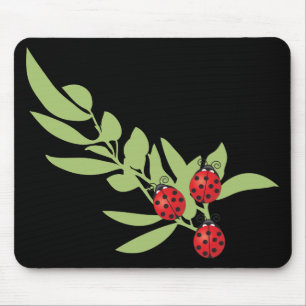 Tapis De Souris Trois coccinelles chanceuses