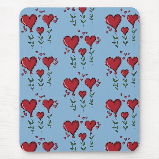 Tapis De Souris Trois Coeurs mignons (Devant)
