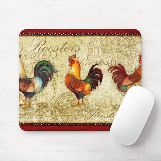 Tapis De Souris Trois coqs (Avec souris)