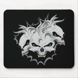 Tapis De Souris Trois crânes de terreur