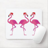 Tapis De Souris Trois Flamants roses de Noël (Avec souris)