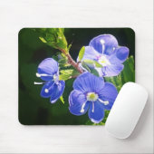 Tapis De Souris Trois fleurs bleues (Avec souris)