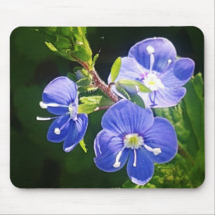 Tapis De Souris Trois fleurs bleues