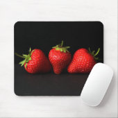Tapis De Souris Trois Fraises Sur Mpm Noir (Avec souris)