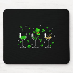 Tapis De Souris Trois Gants Vin Clover Shamrock St Patrick Day Iri
