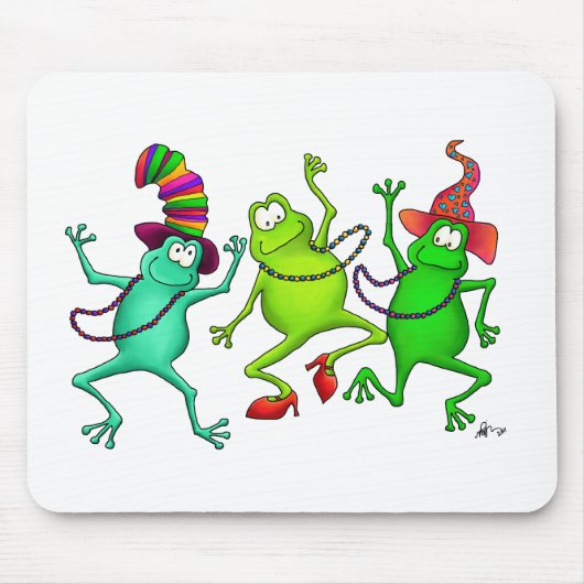 Tapis De Souris Trois grenouilles de danse (Devant)