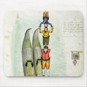 Tapis De Souris Trois hommes équilibrant sur deux gondoles, 1772
