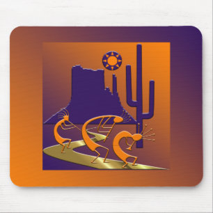 Tapis De Souris Trois Kokopelli sur la route d'or