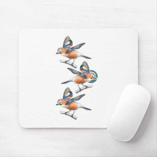 Tapis De Souris Trois oiseaux (Avec souris)