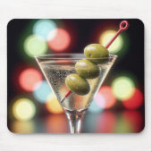 Tapis De Souris Trois olives dans un cocktail Martini (Devant)