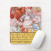 Tapis De Souris Trois Petits Cochons Cuisinant Loup, Conte de Fées (Avec souris)