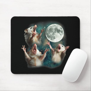 Tapis De Souris Trois Possum Lune 3Opossum Drôle Bizarre Mème Maud