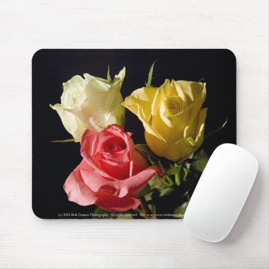 Tapis De Souris Trois roses (Avec souris)