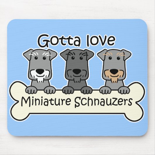 Tapis De Souris Trois Schnauzers miniatures (Devant)