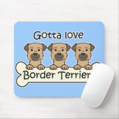Tapis De Souris Trois terriers de frontière (Avec souris)