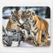 Tapis De Souris Trois tigre CUB en cadeaux d'art de neige (Devant)