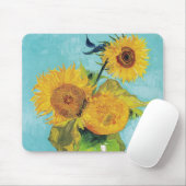 Tapis De Souris Trois tournesols, Van Gogh (Avec souris)