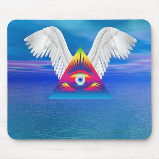 Tapis De Souris Troisième oeil avec ailes (Devant)
