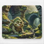 Tapis De Souris Troll vert sous un pont de pierre (Devant)