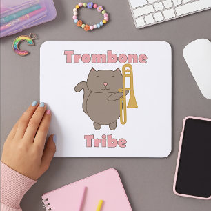 Tapis De Souris Trombone Tribe Lettres Roses Chat Mignon