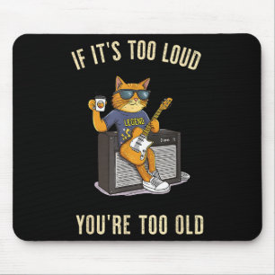 Tapis De Souris Trop fort Trop vieux Rock Roll Chat Papa Jouer de