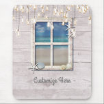 Tapis De Souris Tropical Beach Window Blanc Bois Élégant Chic<br><div class="desc">Plage Tropical Fenêtre Blanc Bois Élégant Chic Souris Pad</div>