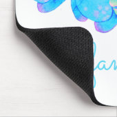 Tapis De Souris Tropical Blue Turquoise aquarelle orchidée peintur (Coin)