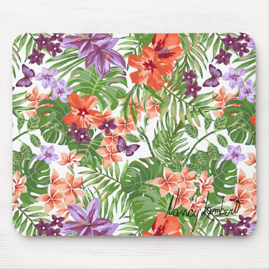 Tapis de souris tropical de fleurs de bébé de (Devant)