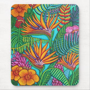 Tapis de souris tropical de gemmes