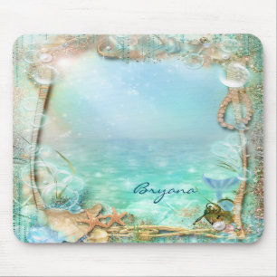 Tapis de souris tropical de plage de mer enchantée