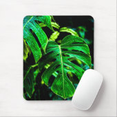 Tapis De Souris Tropical Monstera Glow – Jungle Leaf Photography (Avec souris)