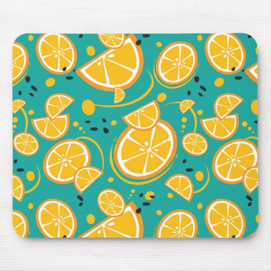 Tapis De Souris Tropical Orange Slices Wedges Citrus Fruit d'été (Devant)